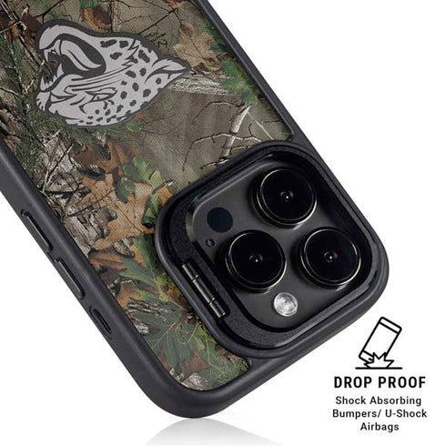 NFL Jacksonville Jaguars Realtree Xtra Green Camo iPhone 16 Pro Kickstand Case